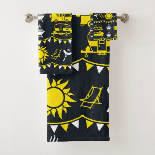 Caravan Camping Decor Bath Towel Set