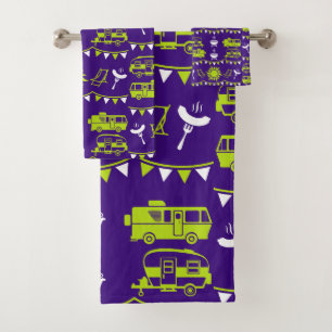 Caravan Camping Decor Bath Towel Set