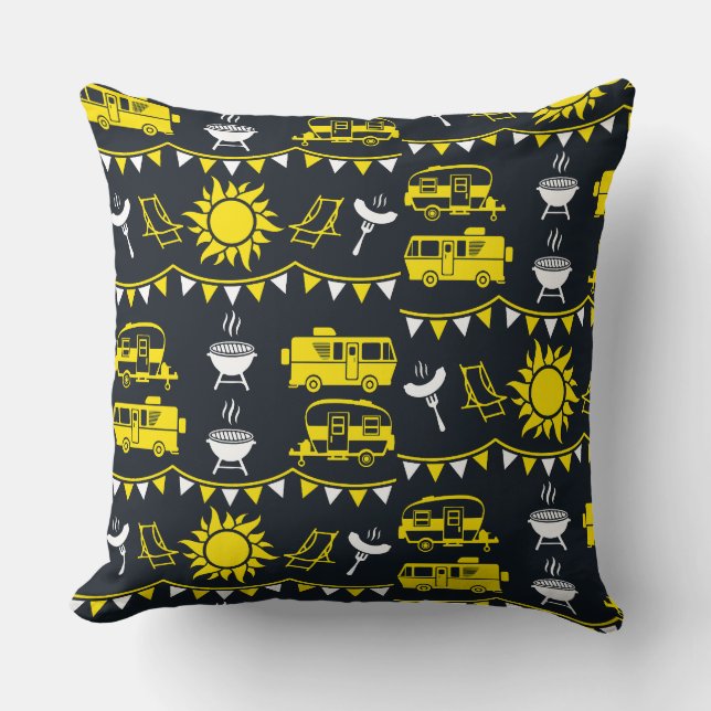 Caravan Camping Decor Cushion (Front)
