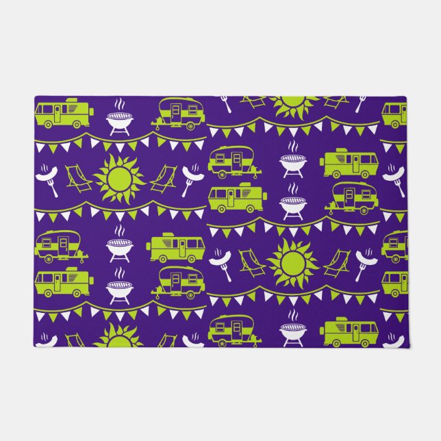 Caravan Camping Decor Doormat (Front)