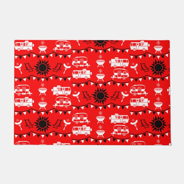 Caravan Camping Decor Doormat (Front)