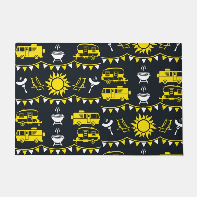 Caravan Camping Decor Doormat (Front)