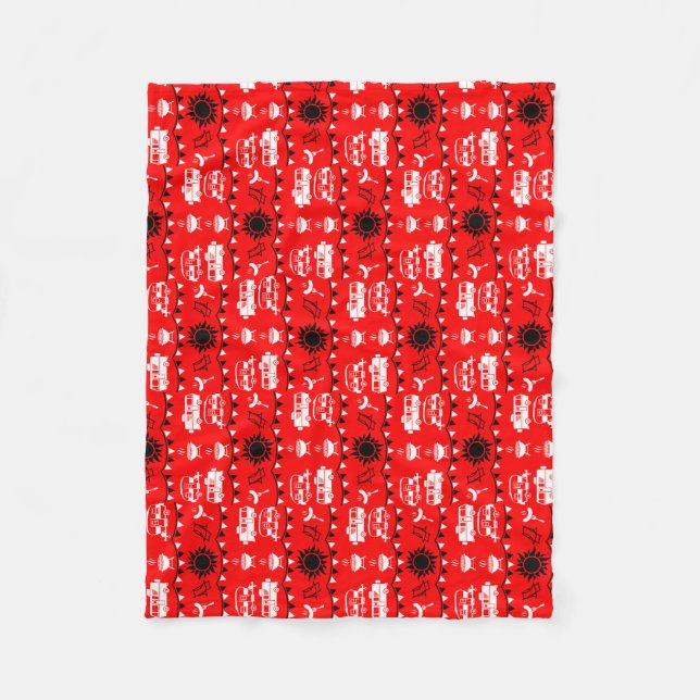 Caravan Camping Decor Fleece Blanket (Front)