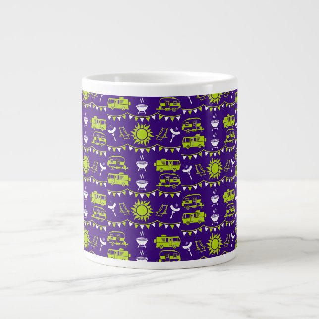 Caravan Camping Decor Large Coffee Mug (Front)