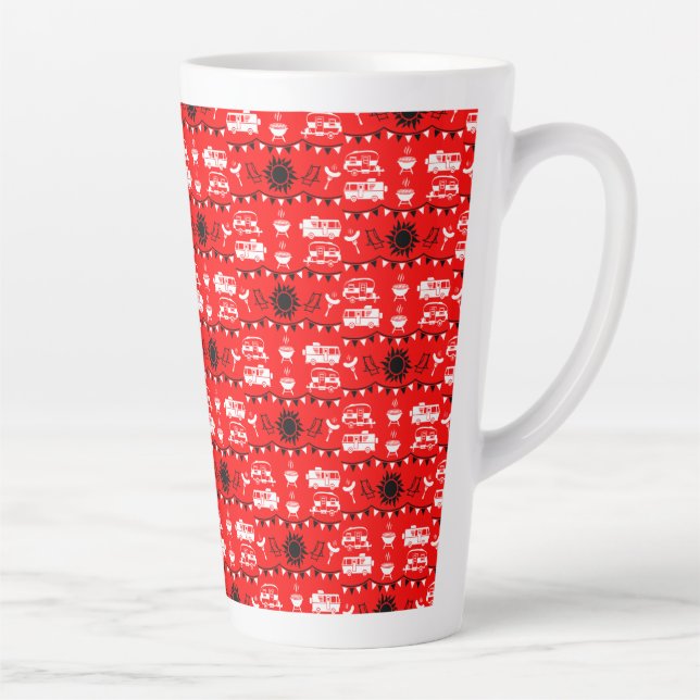 Caravan Camping Decor Latte Mug (Right)