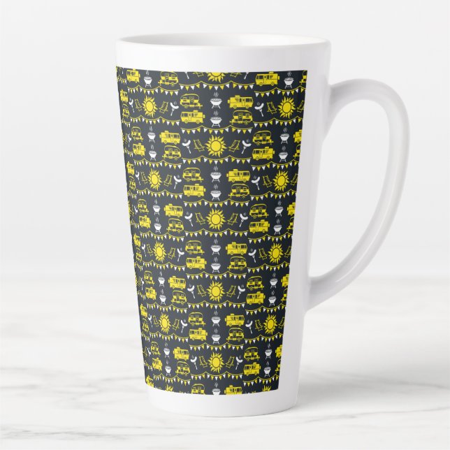 Caravan Camping Decor Latte Mug (Right)