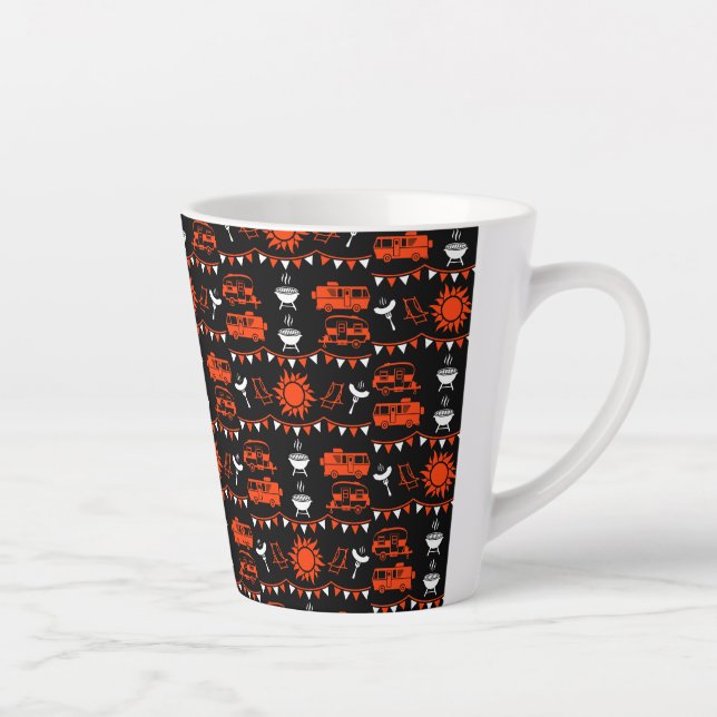 Caravan Camping Decor Latte Mug (Right)
