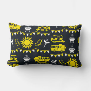 Caravan Camping Decor Lumbar Cushion