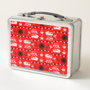 Caravan Camping Decor Metal Lunch Box