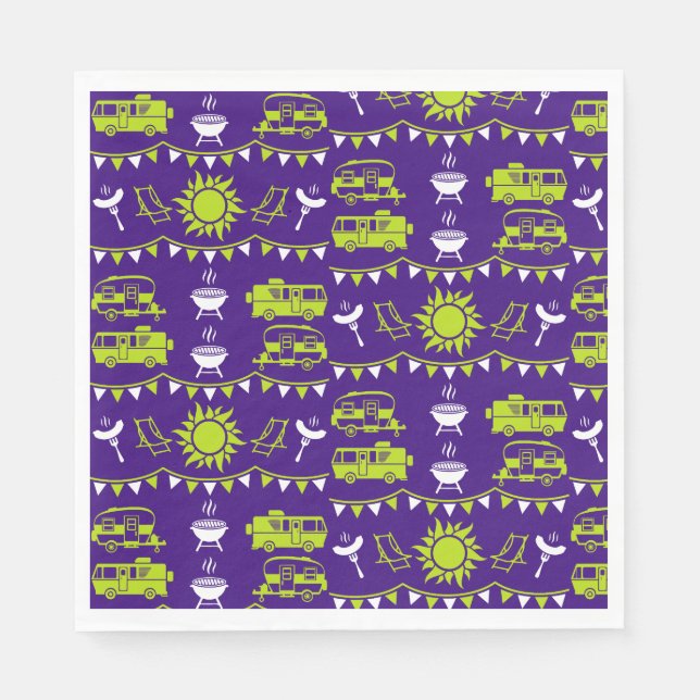 Caravan Camping Decor Napkin (Front)