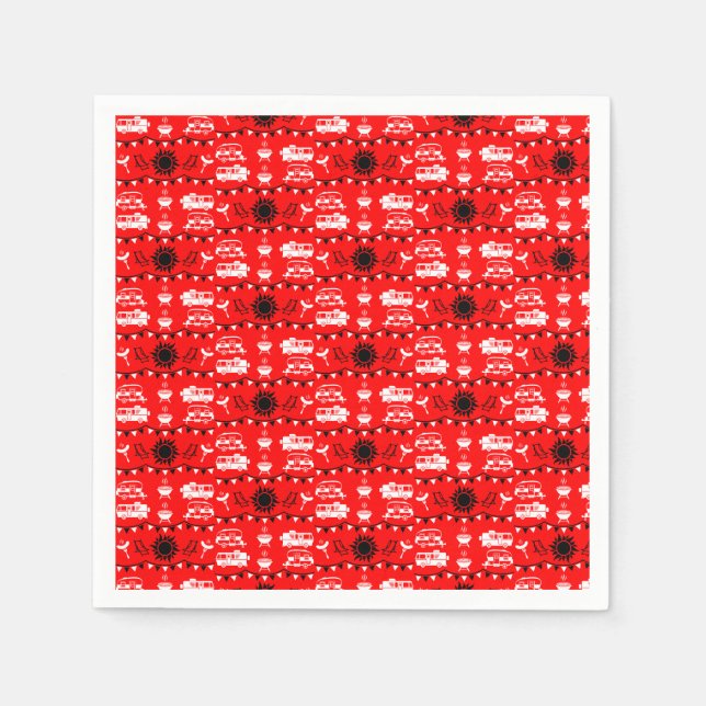 Caravan Camping Decor Napkin (Front)