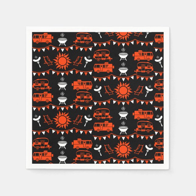 Caravan Camping Decor Napkin (Front)
