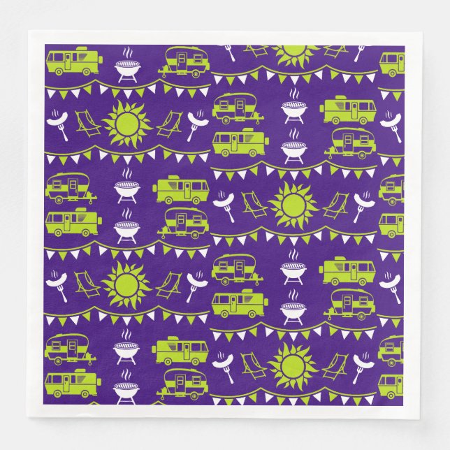 Caravan Camping Decor Napkin (Front)