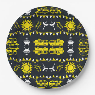 Caravan Camping Decor Paper Plate
