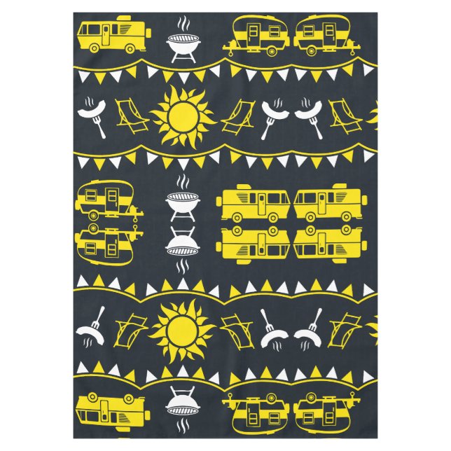 Caravan Camping Decor Tablecloth (Front)