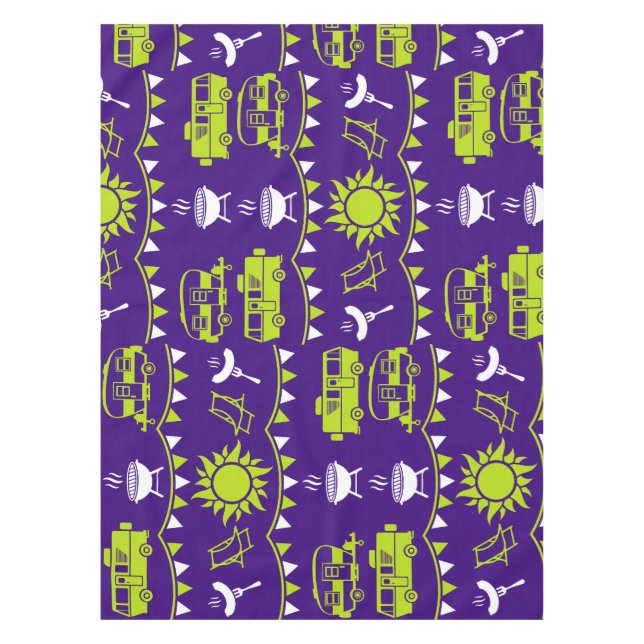 Caravan Camping Decor Tablecloth (Front)