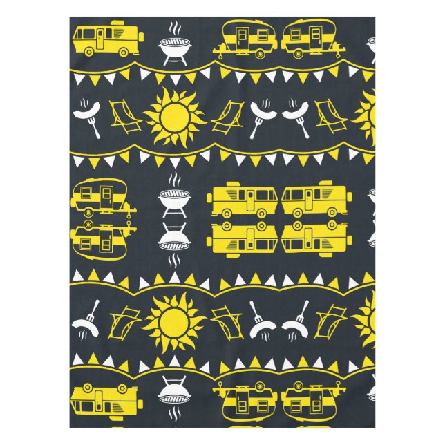 Caravan Camping Decor Tablecloth (Front)