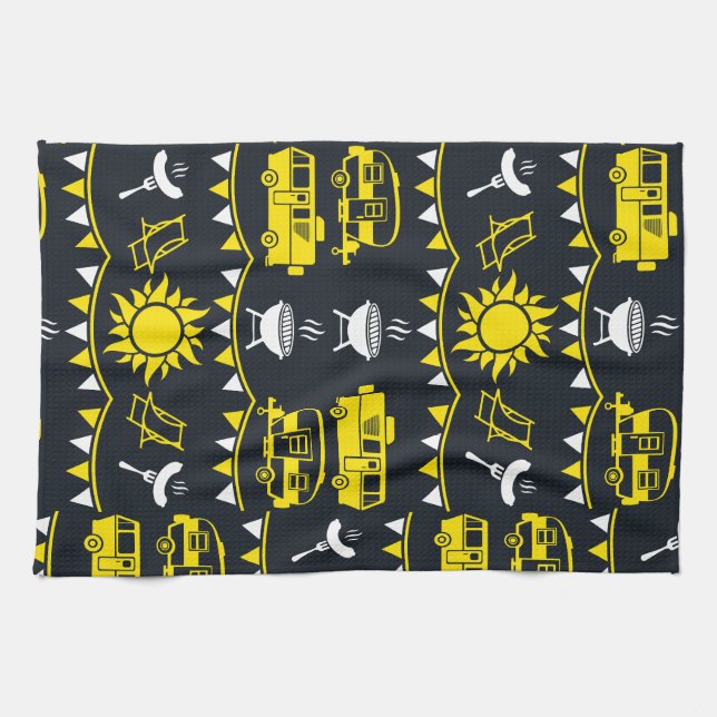 Caravan Camping Decor Tea Towel (Horizontal)