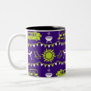 Caravan Camping Decor Two-Tone Coffee Mug