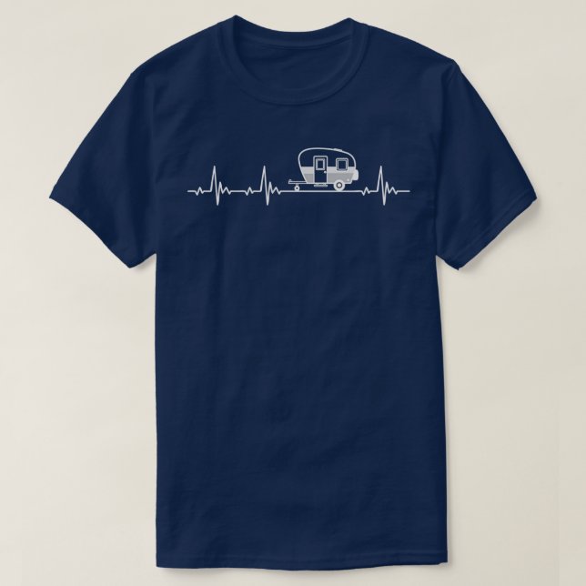 Caravan Camping Heartbeat for nature lovers  (2)  T-Shirt (Design Front)