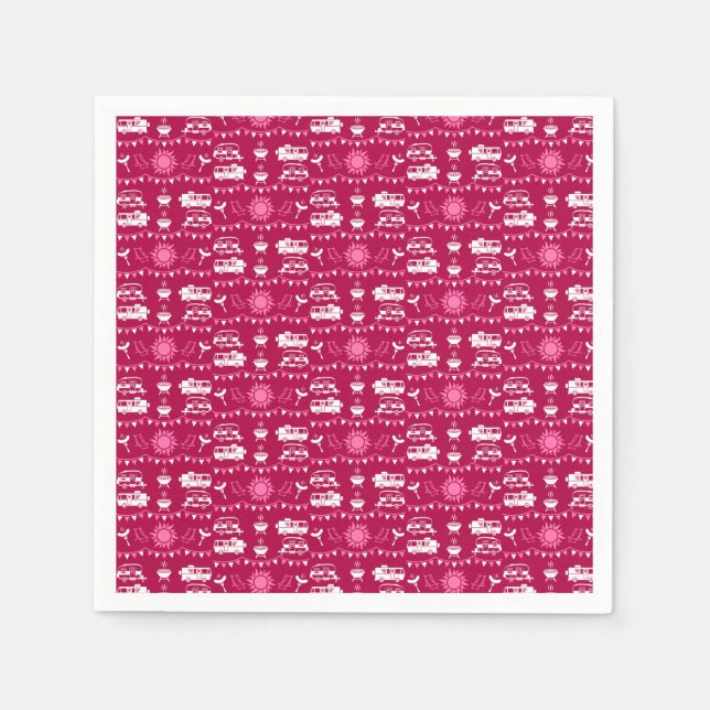 Caravan Camping Home Decor Napkin (Front)