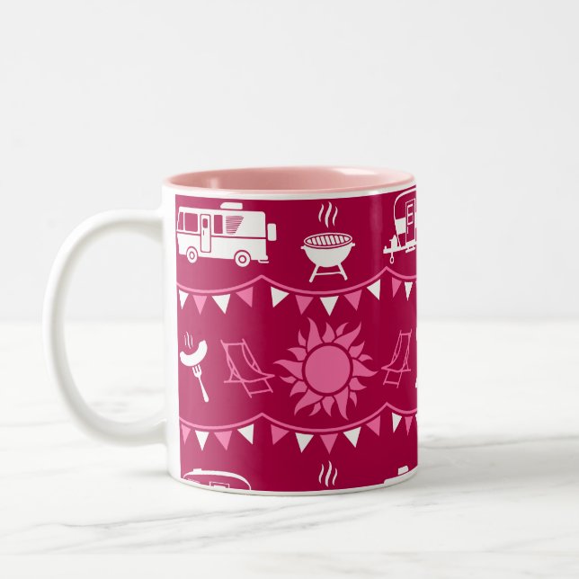Caravan Camping Home Decor Two-Tone Coffee Mug (Left)