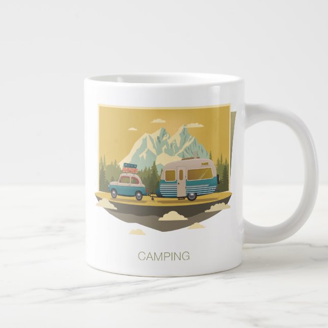 Caravan Camping Large Coffee Mug (Right)