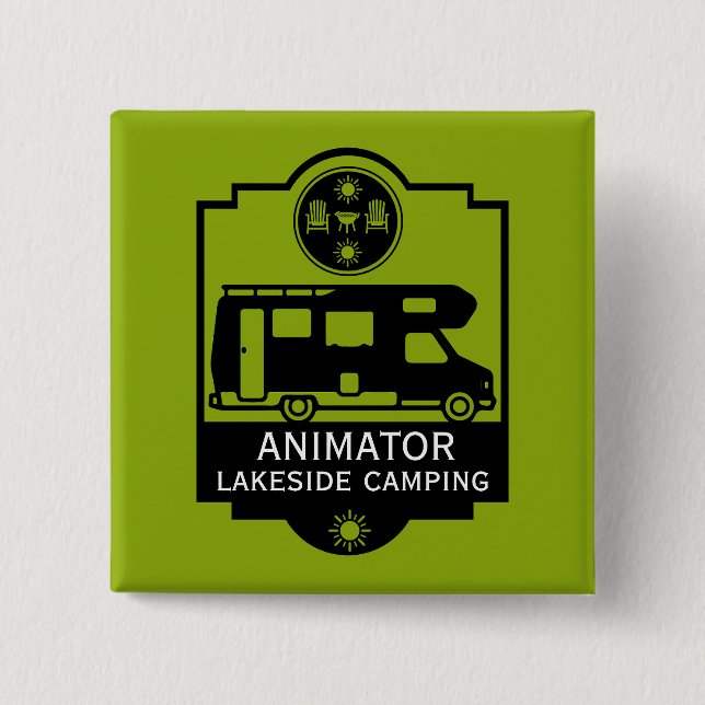 Caravan Campsite Business  15 Cm Square Badge (Front)