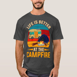 Caravan Campsite Nature Camper Outdoor Camp Retro  T-Shirt