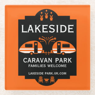 Caravan Campsite Promotion Glass Coaster