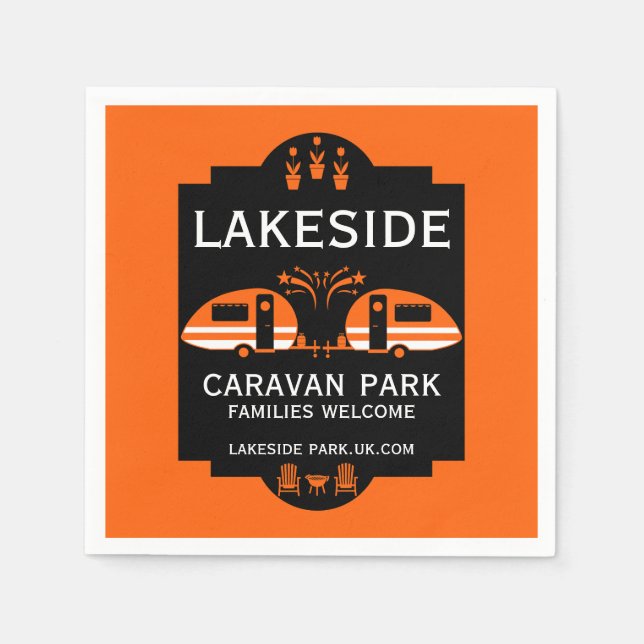 Caravan Campsite Promotion Napkin (Front)