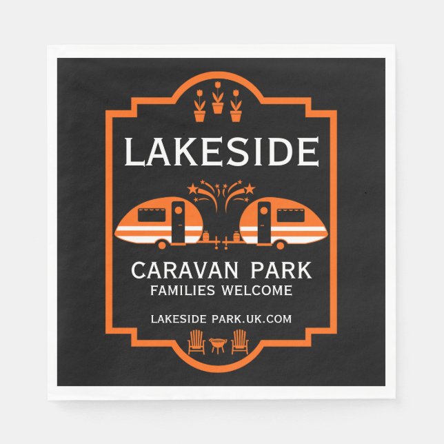 Caravan Campsite Promotion Napkin (Front)