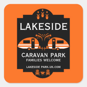 Caravan Campsite Promotion Square Sticker