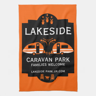 Caravan Campsite Promotion Tea Towel