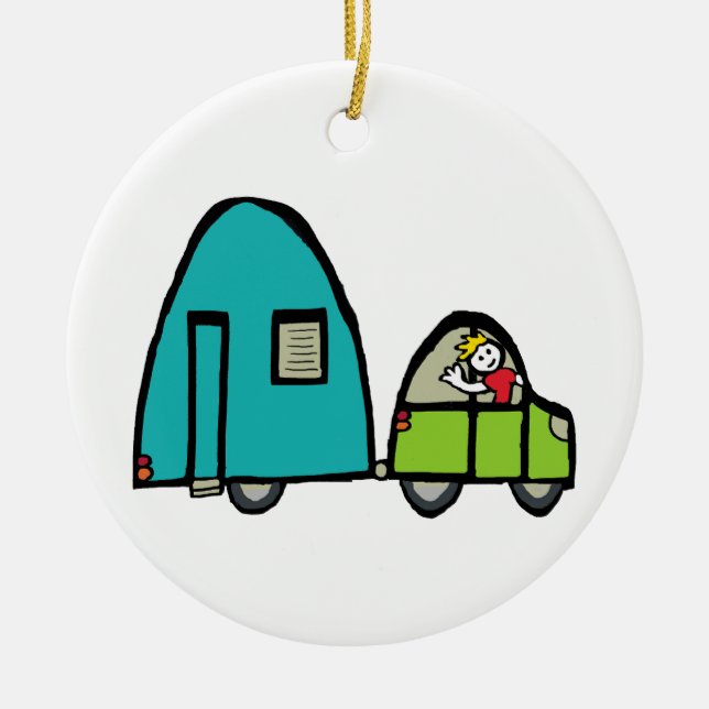 Caravan Ceramic Ornament (Front)