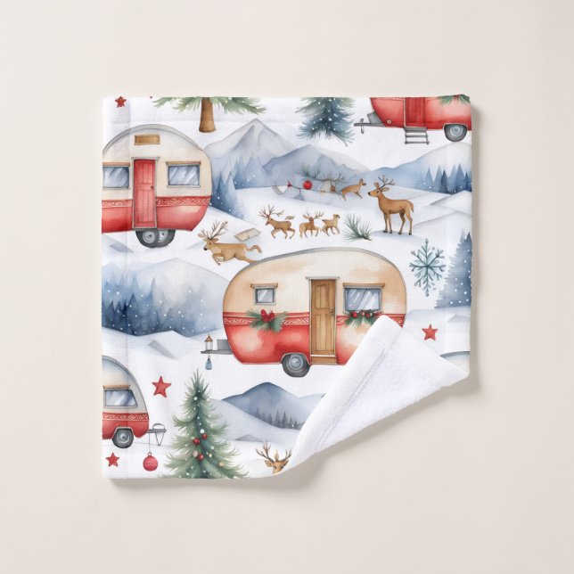 Caravan Christmas  Bath Towel Set (Wash Cloth)