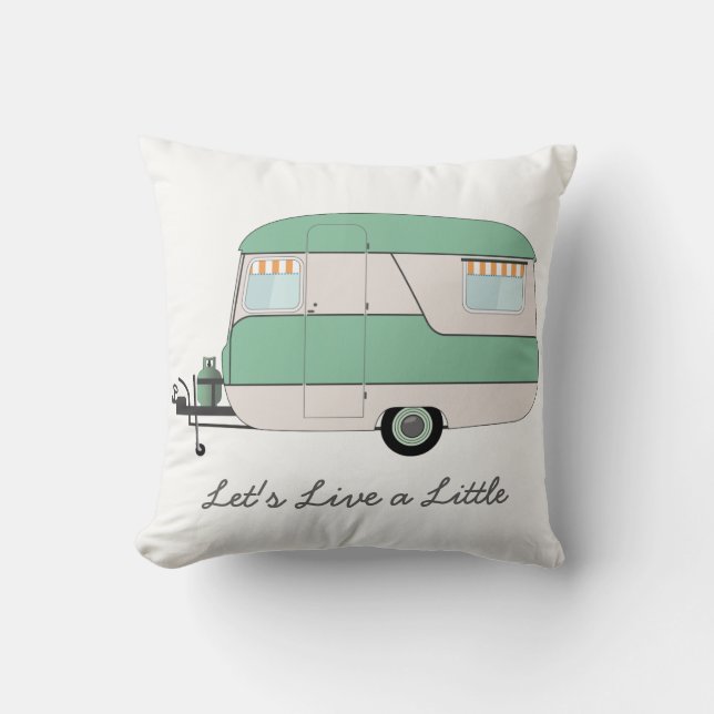Caravan Cushion - Retro Caravan - Summer Vacation (Front)