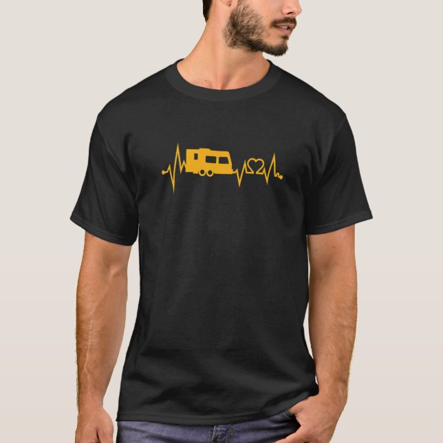 Caravan ECG Camping Funny Gift T-Shirt (Front)