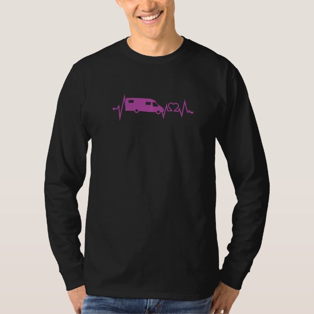 Caravan Ecg Camping Funny T-Shirt (Front)