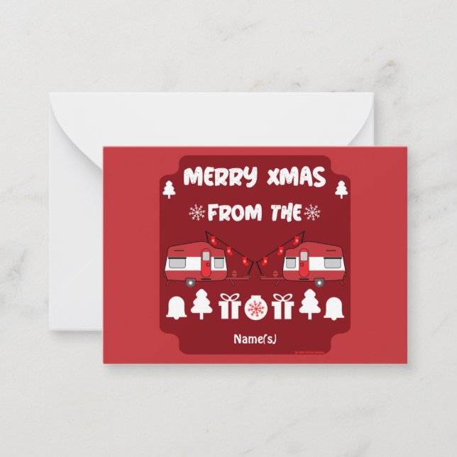Caravan Happy Christmas Camping    Card (Front)