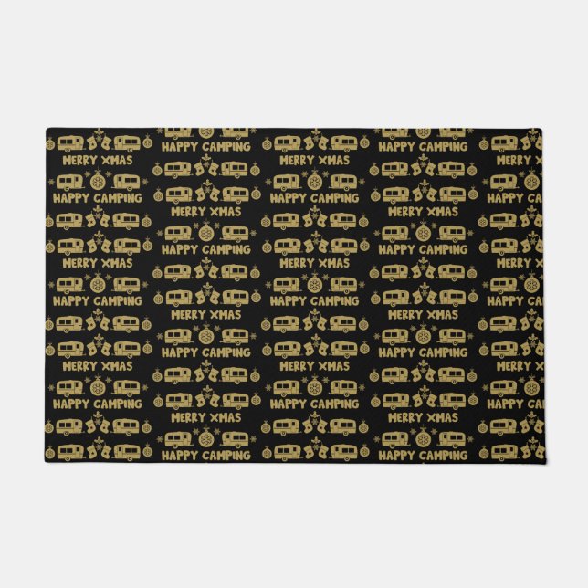 Caravan Happy Christmas Camping   Doormat (Front)