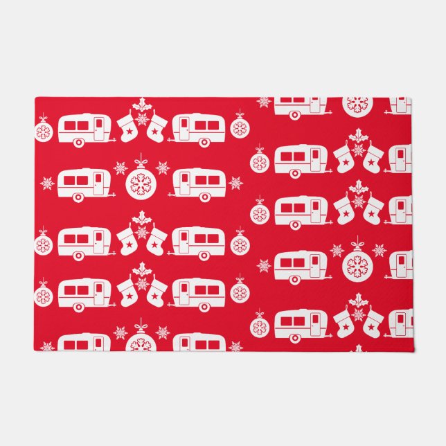 Caravan Happy Christmas Camping   Doormat (Front)