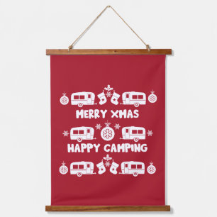 Caravan Happy Christmas Camping Hanging Tapestry