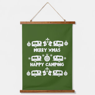 Caravan Happy Christmas Camping Hanging Tapestry
