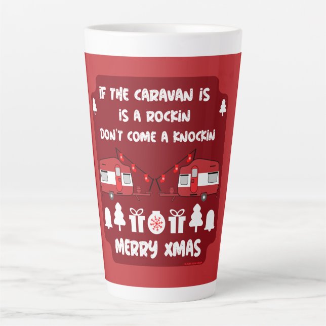 Caravan Happy Christmas Camping  Latte Mug (Front)