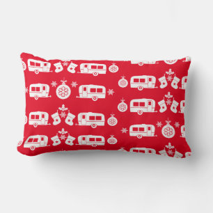 Caravan Happy Christmas Camping Lumbar Cushion