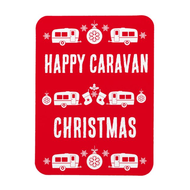 Caravan Happy Christmas Camping   Magnet (Vertical)