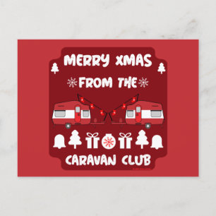 Caravan Happy Christmas Camping Postcard