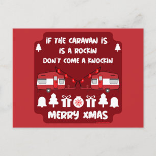 Caravan Happy Christmas Camping Postcard
