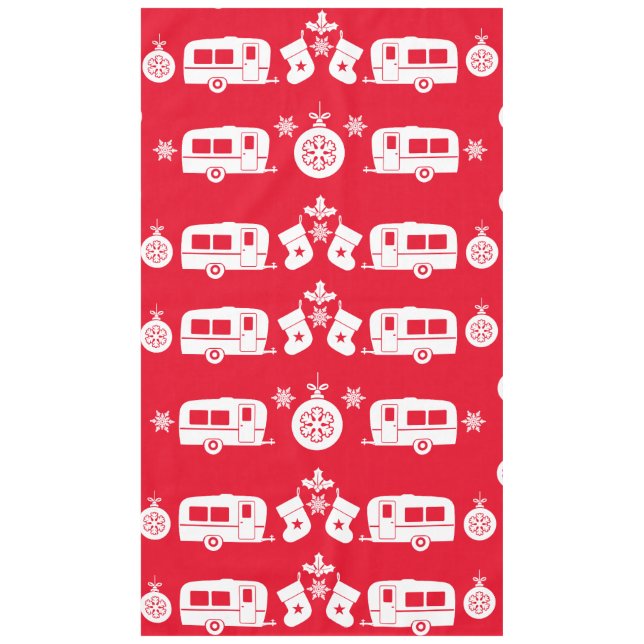 Caravan Happy Christmas Camping   Tablecloth (Front)